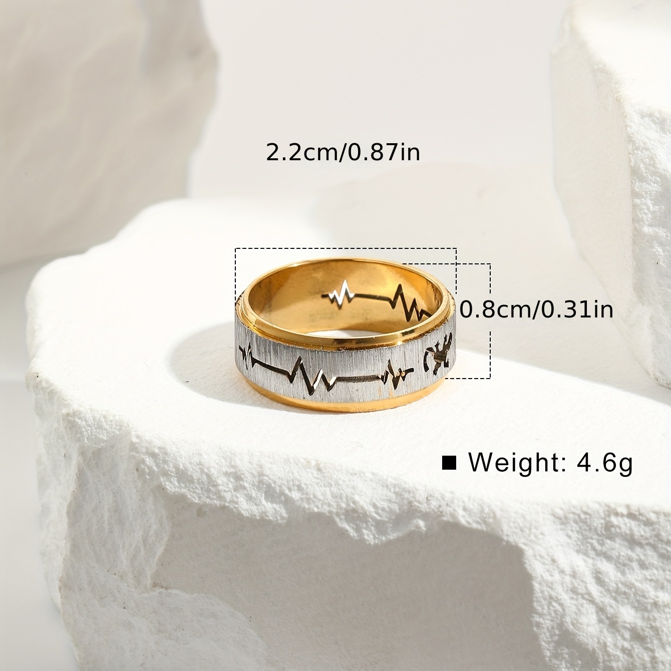 Vintage Stainless Steel Ring For Men Carving Pattern Random